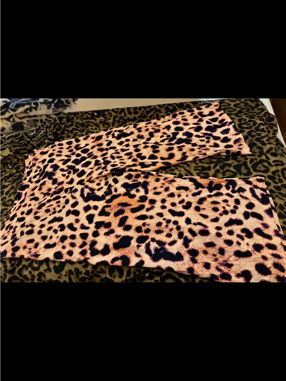Boohoo Leopard Print Flared Pants size 18